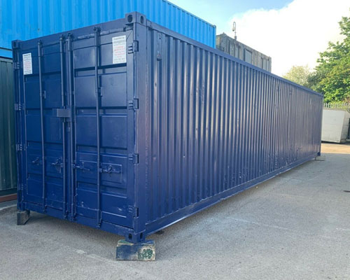 fully refurbished shipping container for sale - blue