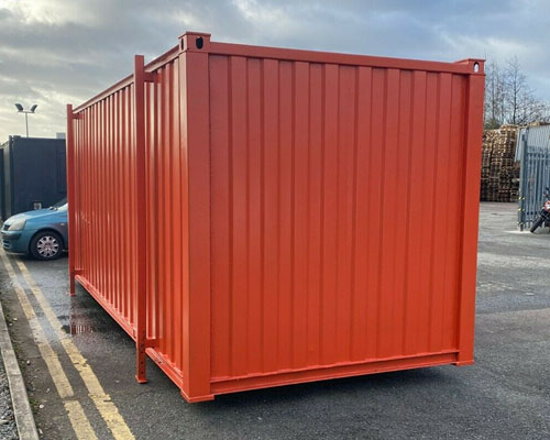 fully refurbished shipping container for sale - red