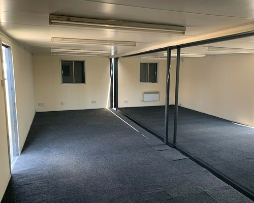 interior view of the double portable office
