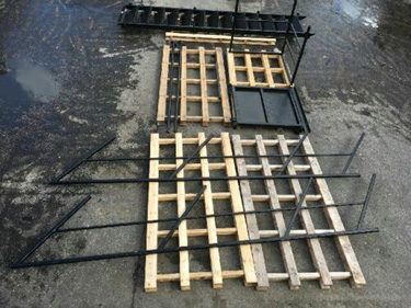 a view of the dismantled stairs and railings
