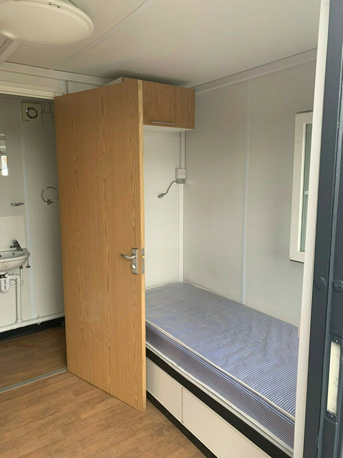 view of one of the bedrooms of the sleeper pod
