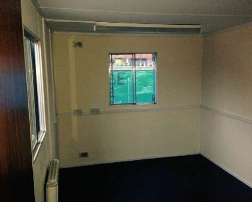 view of the office area in the portable office / canteen