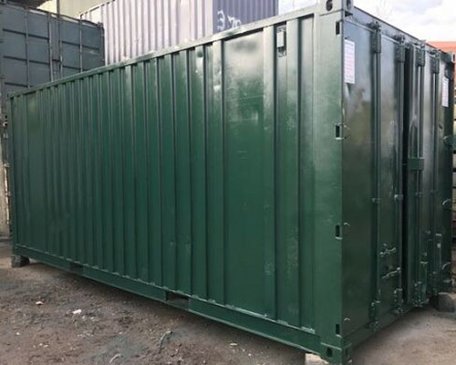 side view green storage container