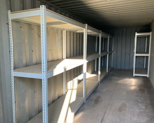 inside view of white shipping container container